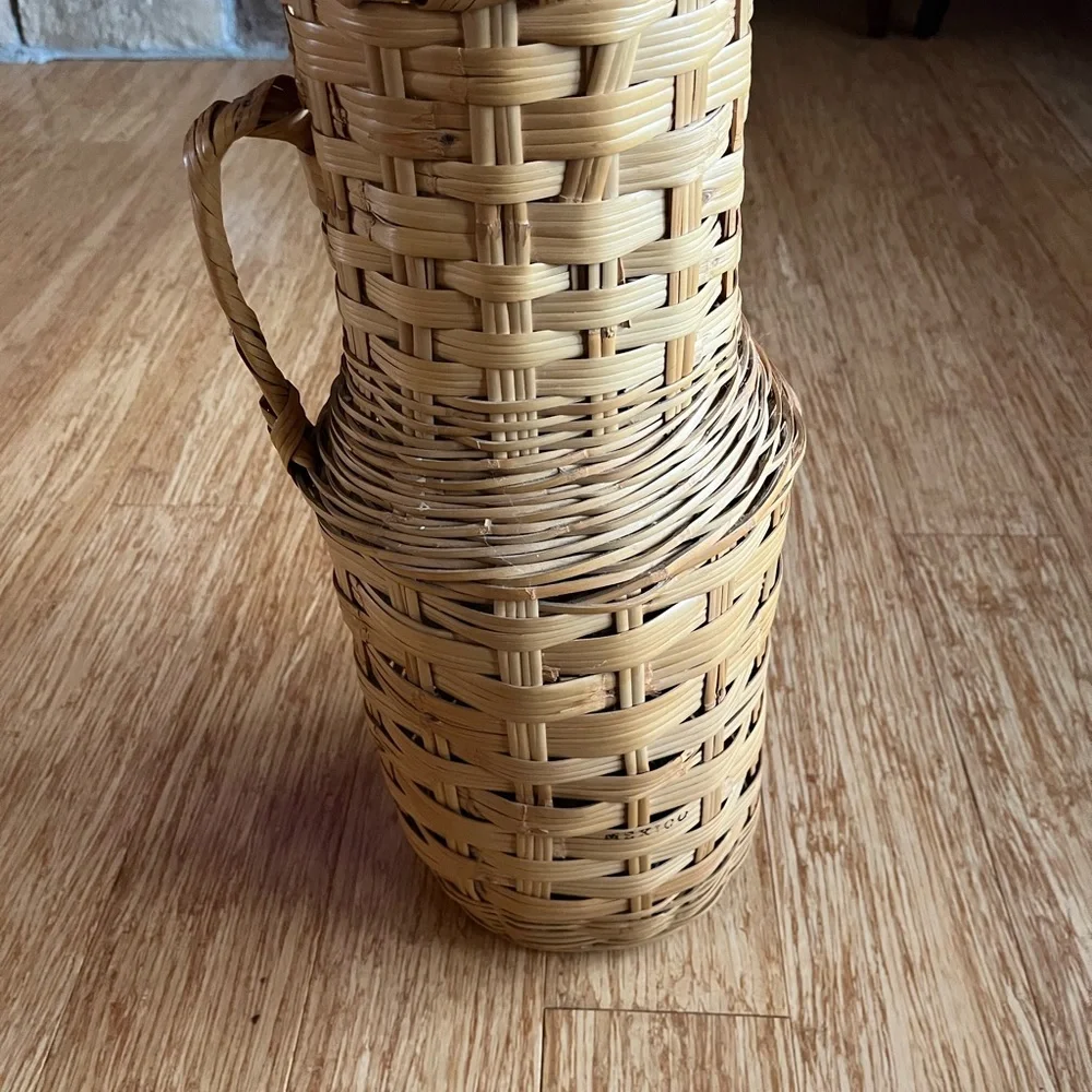 Woven Pier 1 1970s Tan Pitcher Vase
